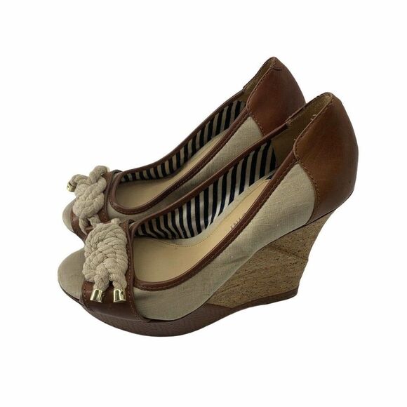 Gianni Bini Nautical Wedge Heels Cork Rope 8.5 - Picture 5 of 9